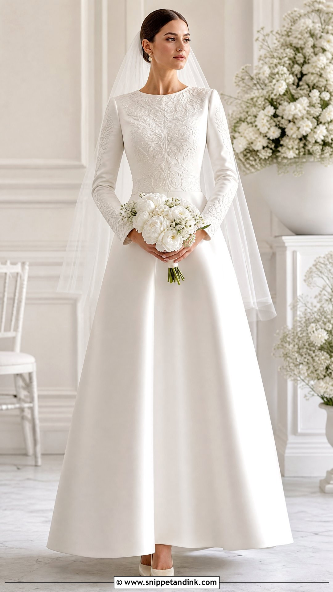 White On White Ukrainian Wedding Dress - Snippet and Ink - 20 Ukrainian Wedding Dress Ideas