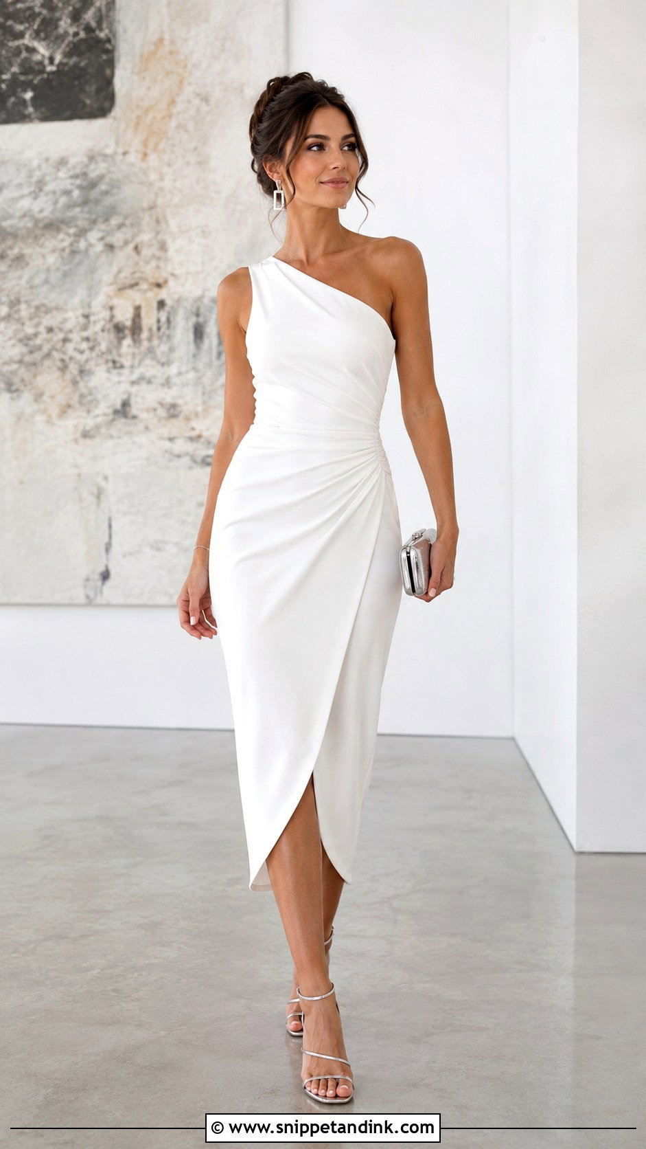 White One Shoulder Bridal Event Dress - Snippet and Ink - 20 Bridal Event Dresses