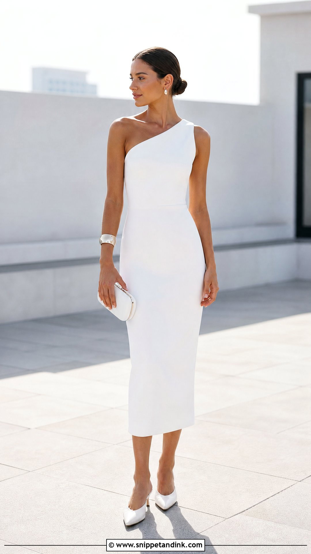 White One Shoulder Elopement Dress - Snippet and Ink - 20 White Elopement Dress Ideas