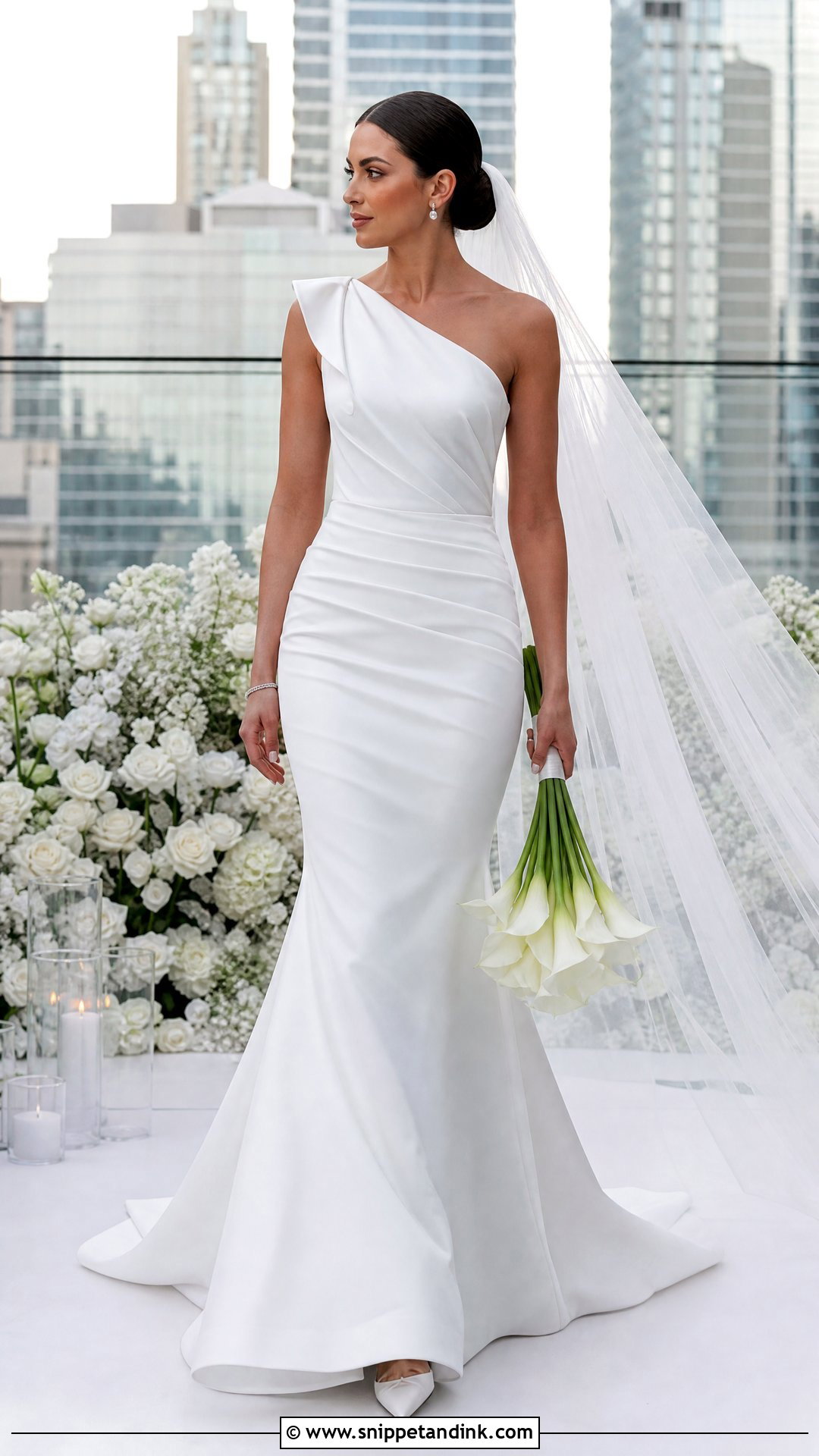 White One Shoulder Mermaid Wedding Dress - Snippet and Ink - 20 White Mermaid Wedding Dress Ideas