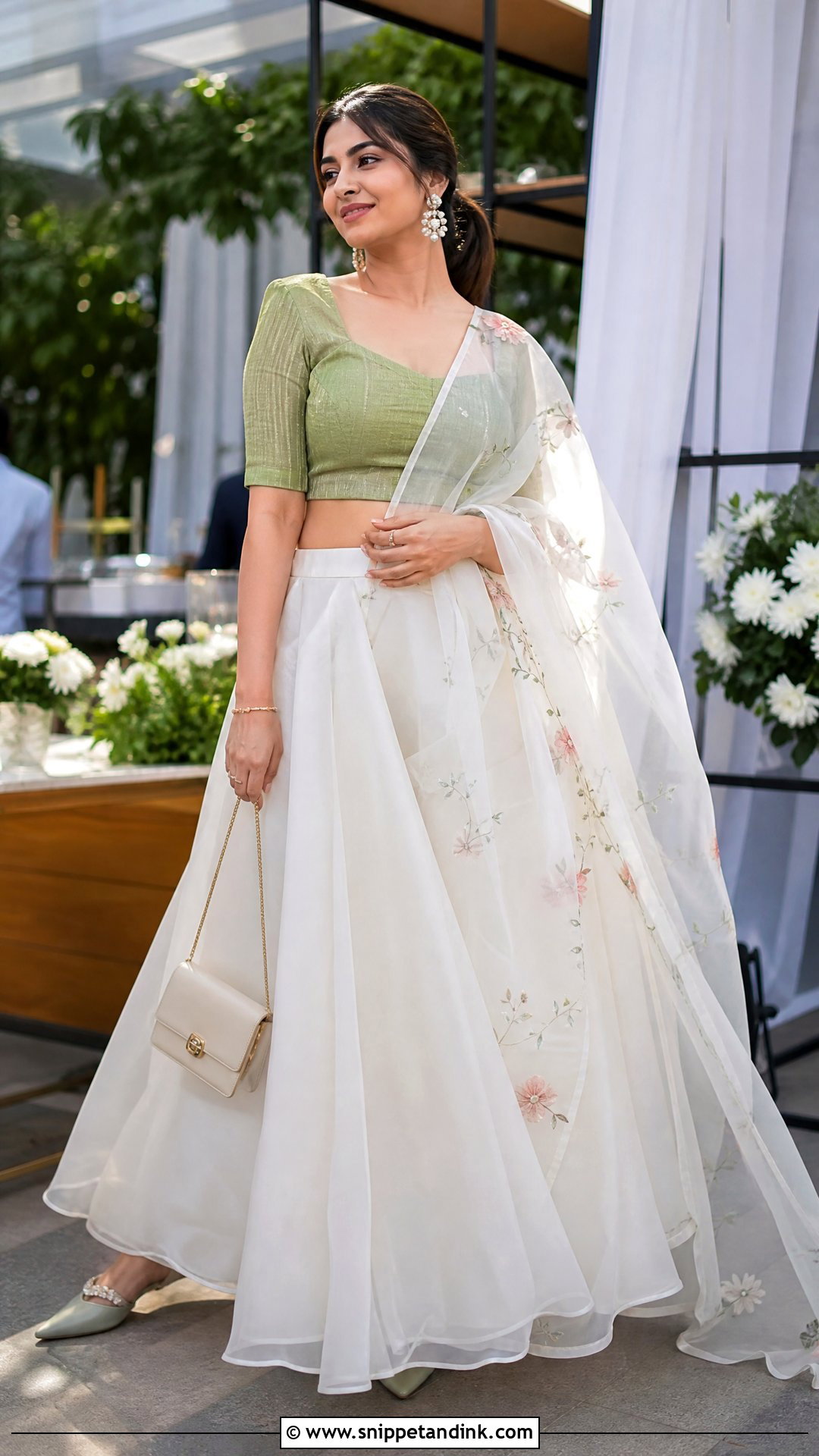 White Organza Dhavani - Snippet and Ink - 20 White Dhavani Ideas