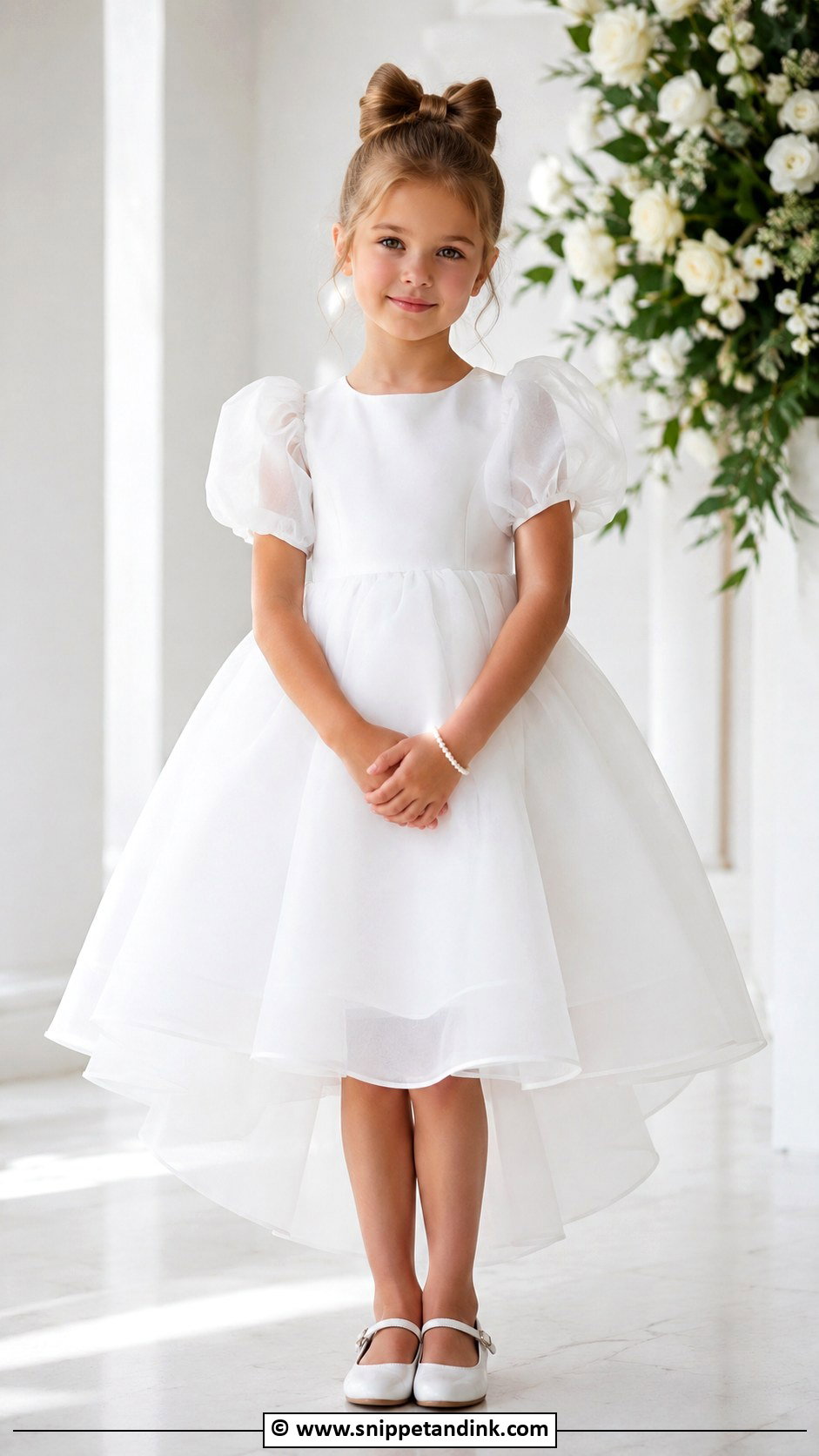White Organza Dress - Snippet and Ink - 30 Kids Designer Dresses for Wedding