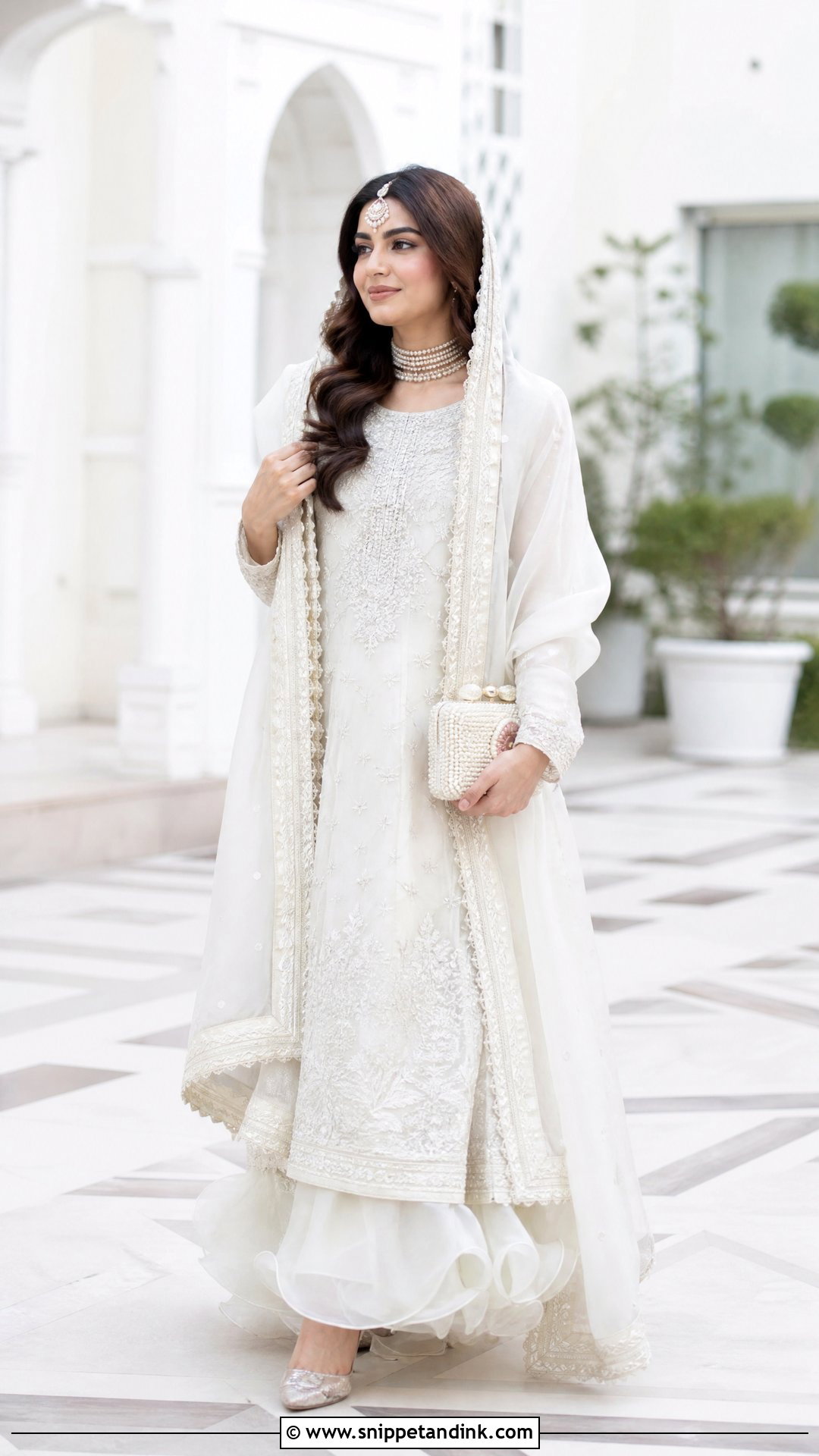White Pakistani Bridal Gown - Snippet and Ink - 20 Pakistani Bridal Gowns