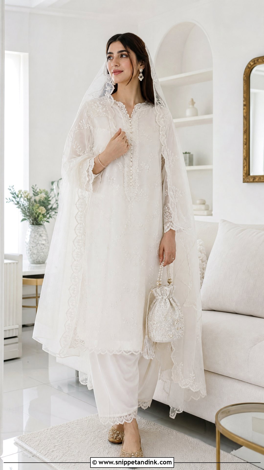 White Pakistani Bridal Shalwar Kameez - Snippet and Ink - 20 Simple Pakistani Bridal Dresses
