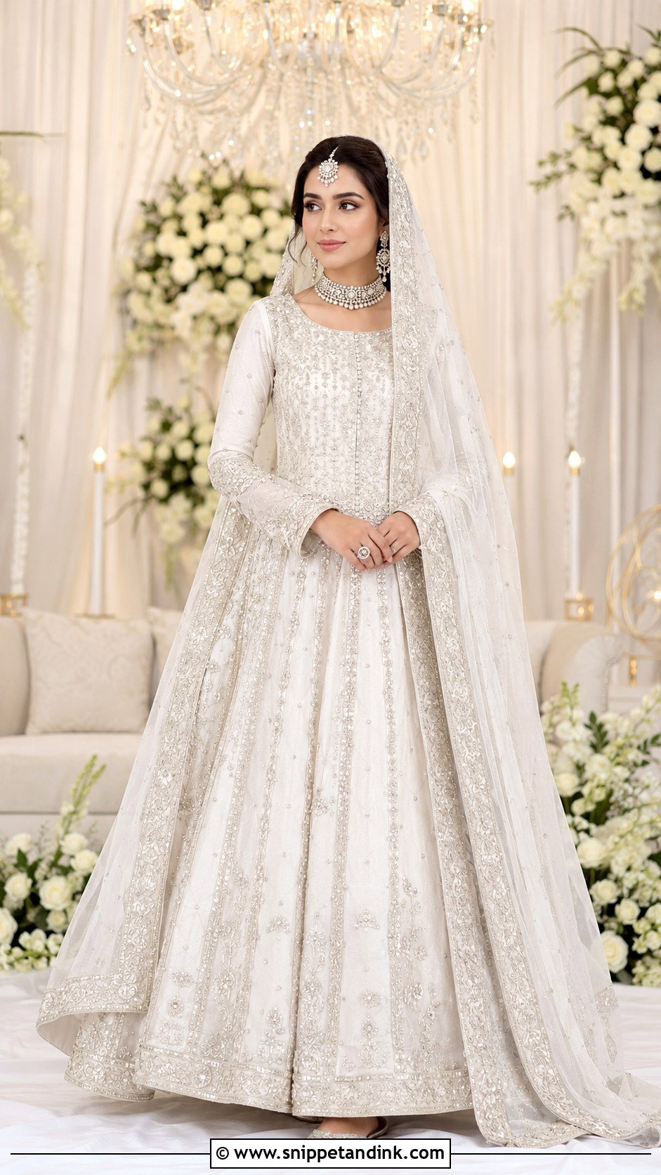 White Pakistani Nikah Lehenga - Snippet and Ink - 20 Nikha Dresses Pakistani Bridal