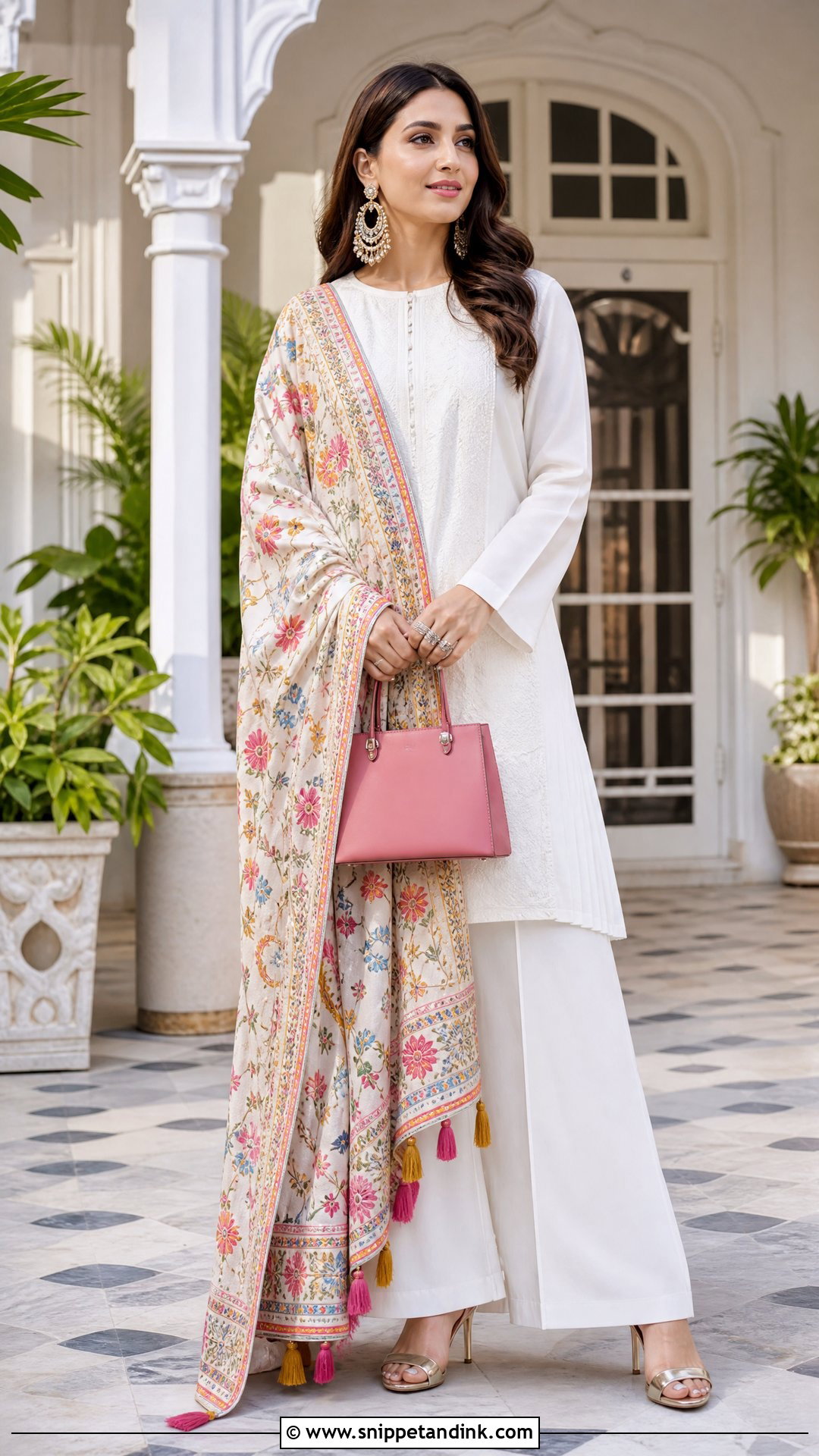 White Palazzo Suit With Colorful Dupatta - Snippet and Ink - 20 Suit with Dupatta Ideas