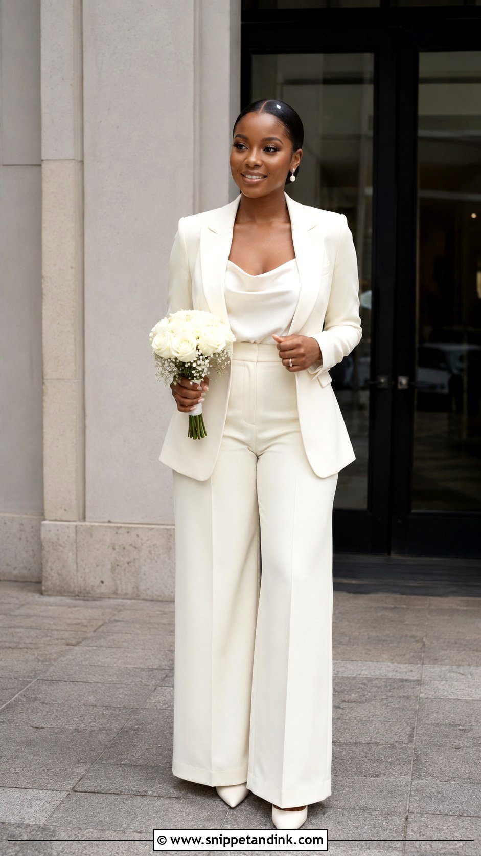 White Pantsuit Court Wedding Outfit - Snippet and Ink - 25 Court Wedding Outfit the Bride Nigeria Ideas