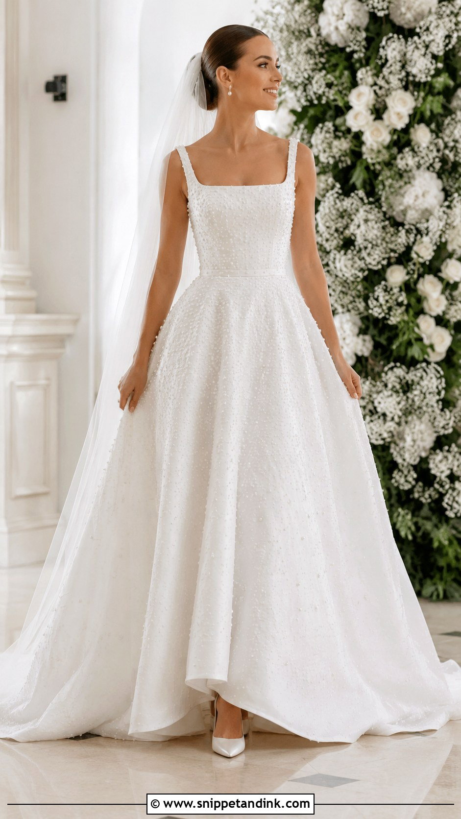 White Pearl Bridal Gown - Snippet and Ink - 25 White Bridal Gown Ideas