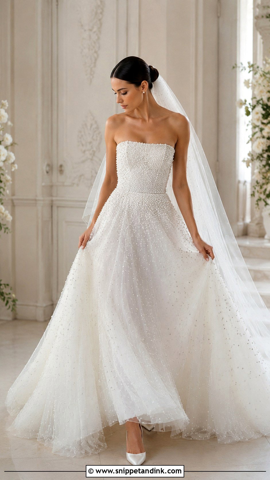 White Pearl Bride Dress - Snippet and Ink - 25 White Bride Dress Ideas