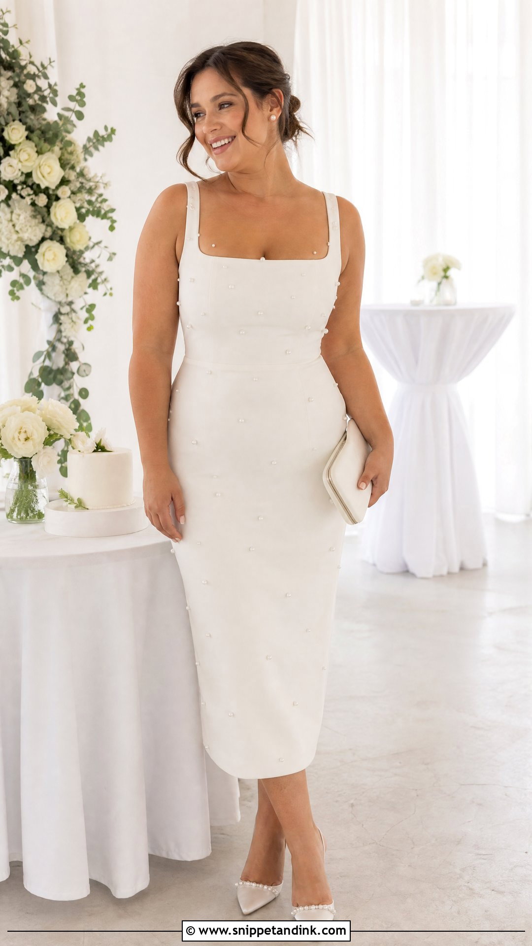White Pearl Embellished Bridal Outfit - Snippet and Ink - 20 White Bridal Outfits