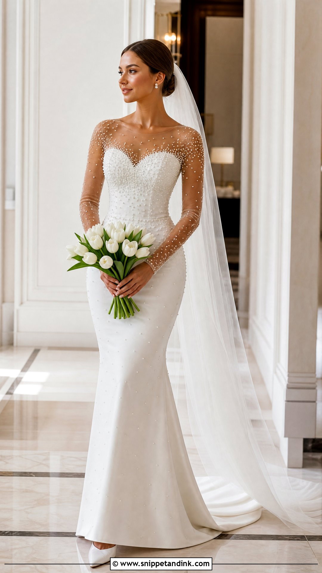 White Pearl Mermaid Wedding Dress - Snippet and Ink - 20 White Mermaid Wedding Dress Ideas