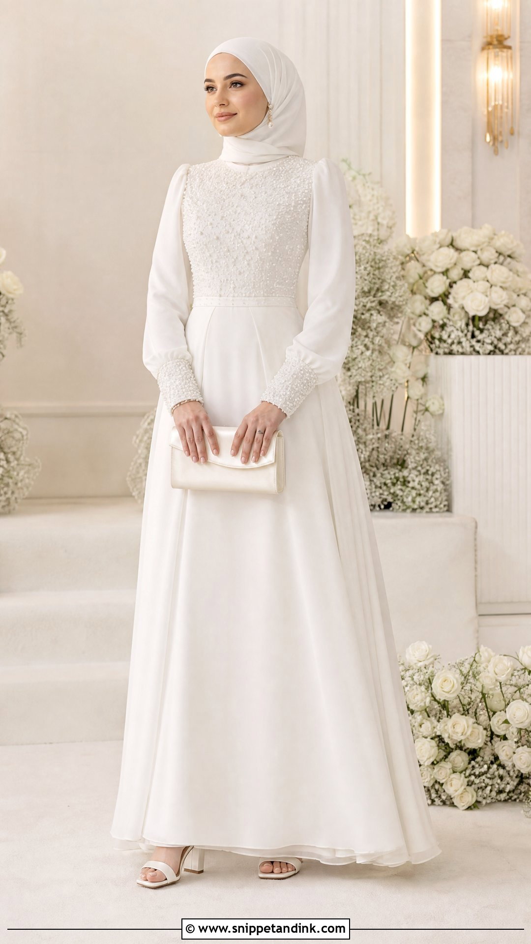 White Pearl Nikkah Gown - Snippet and Ink - 20 Simple White Nikkah Dress Ideas