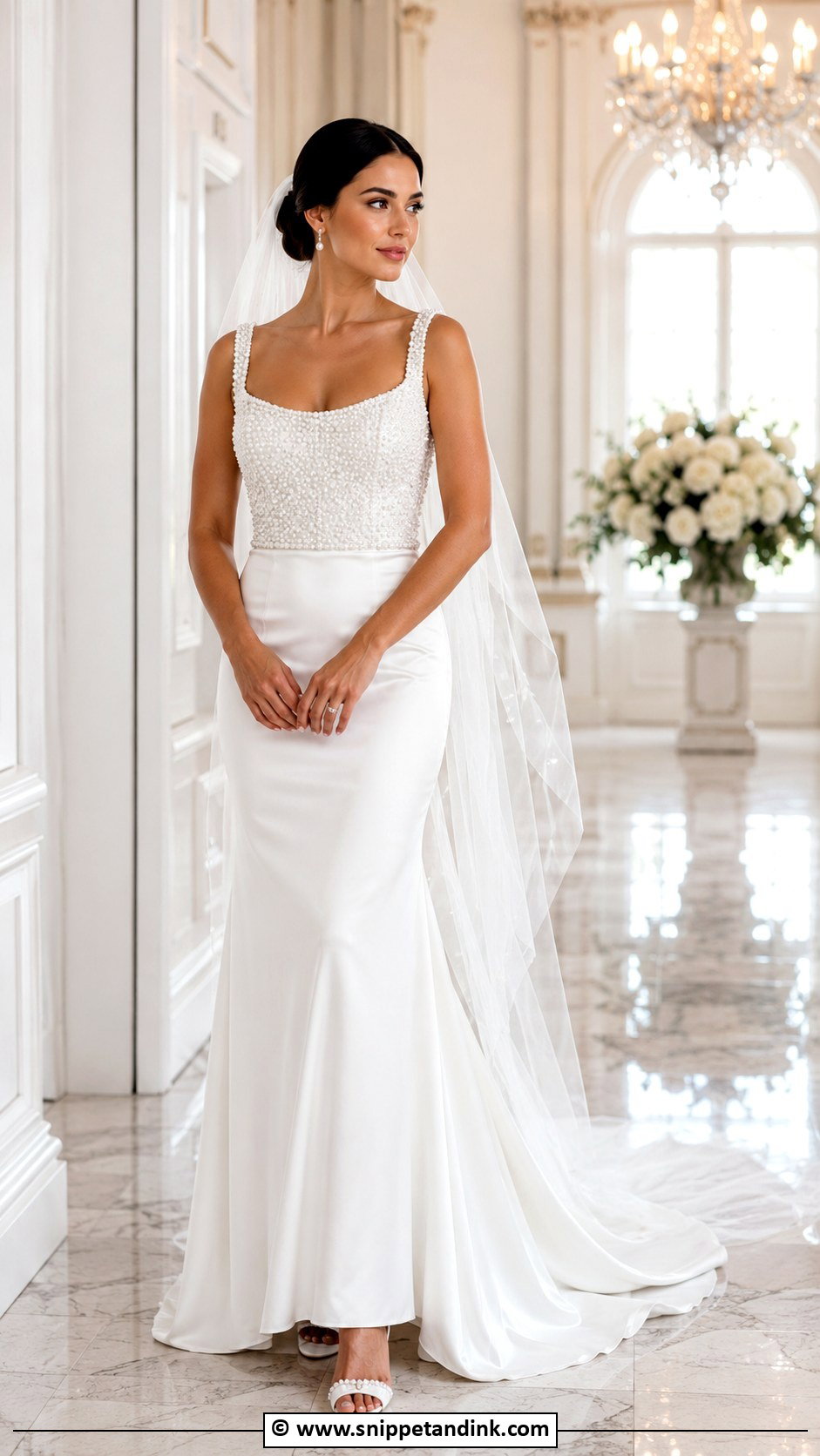 White Pearl Wedding Dress - Snippet and Ink - 35 White Wedding Dresses