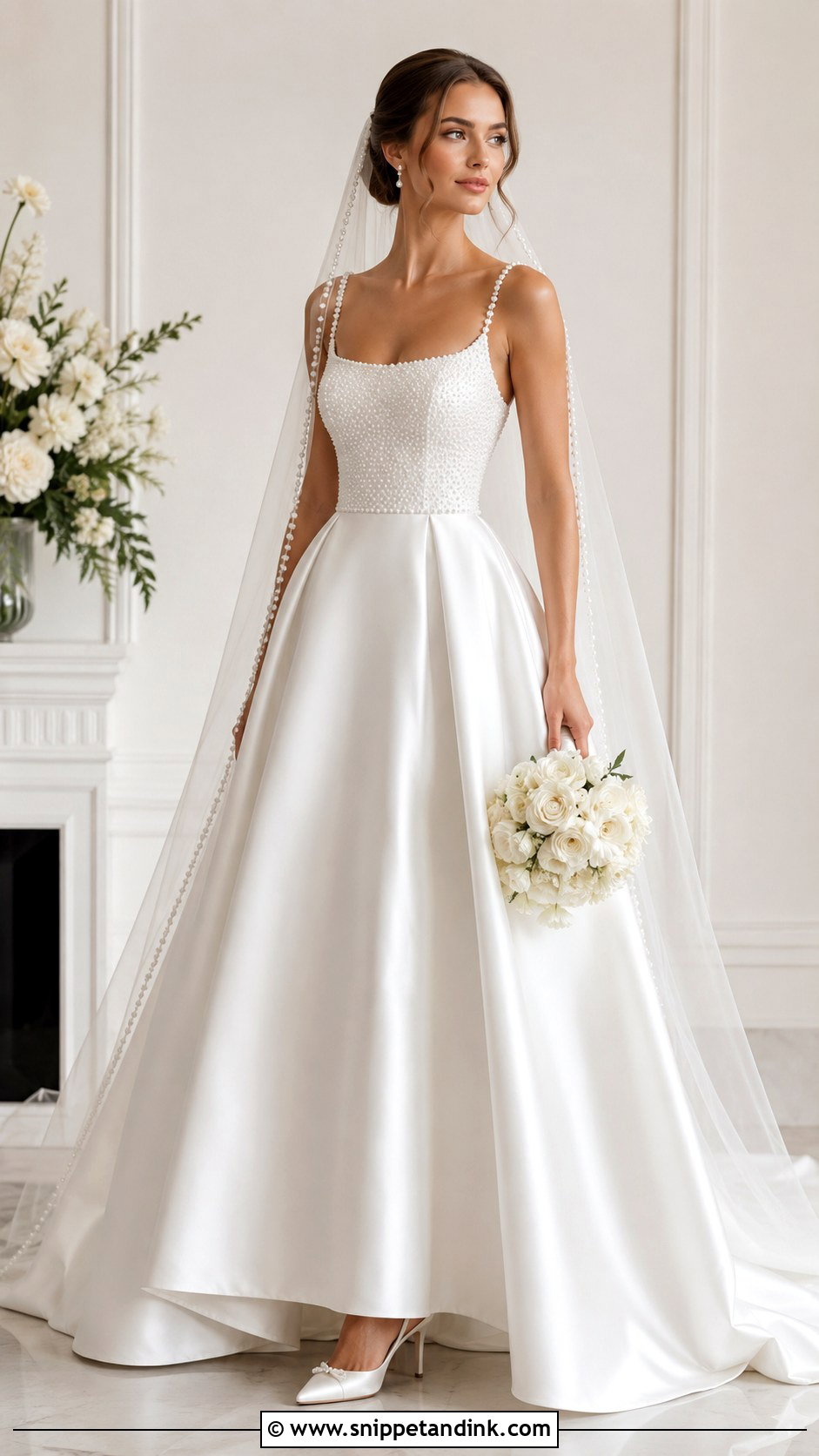 White Pearl Wedding Gown - Snippet and Ink - 30 White Wedding Gown Ideas