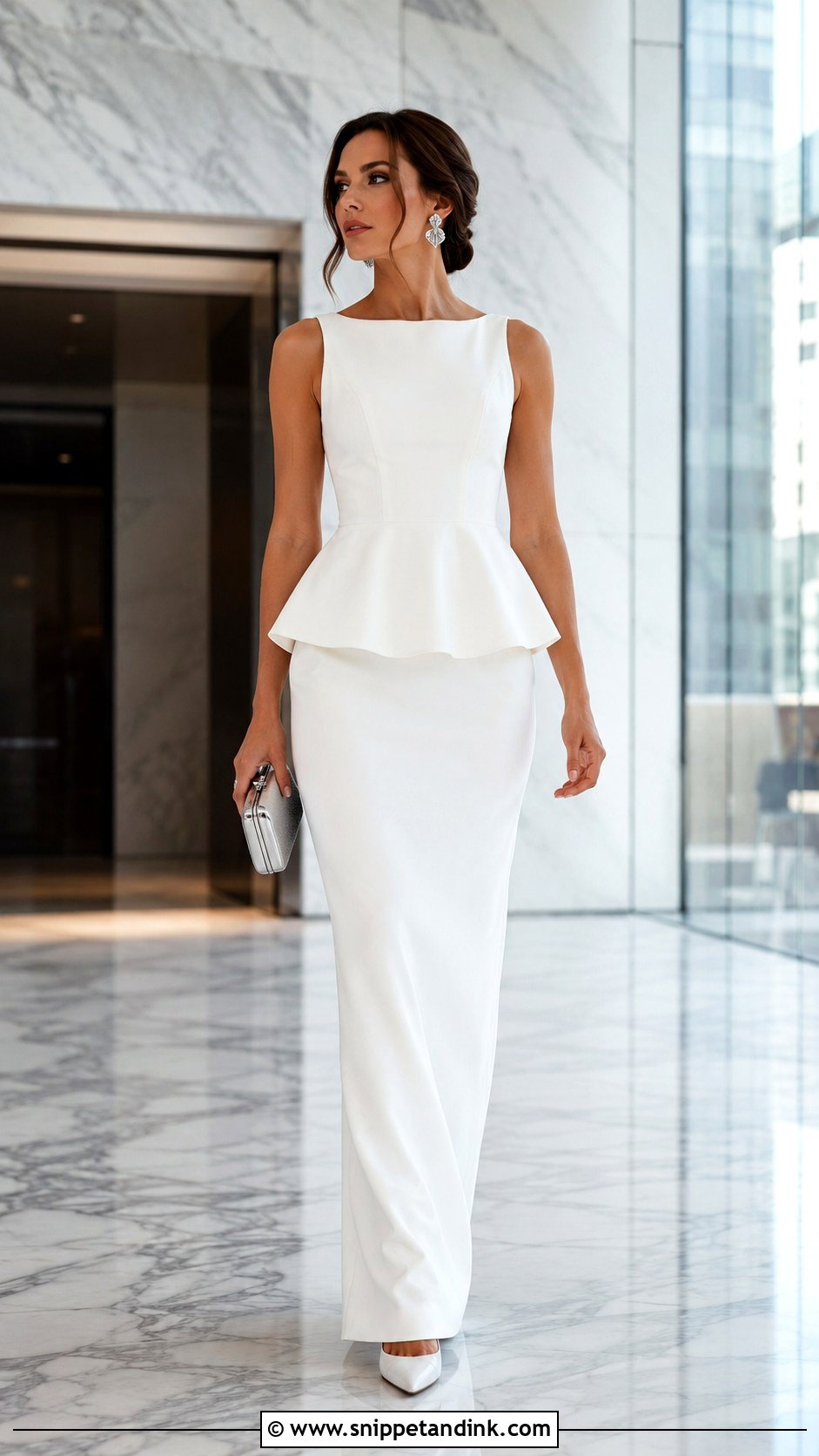 White Peplum Gown - Snippet and Ink - 20 Elegant White Gown Ideas