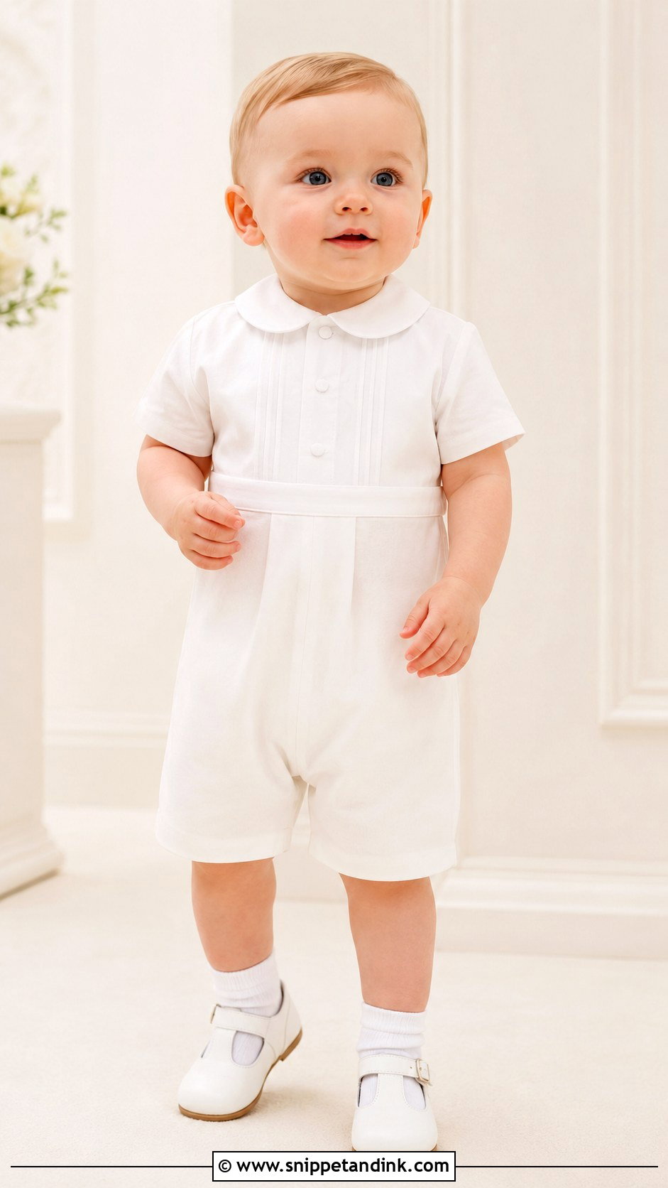 White Peter Pan Collar Baptism Outfit - Snippet and Ink - 25 Boy Baptism Outfit Ideas