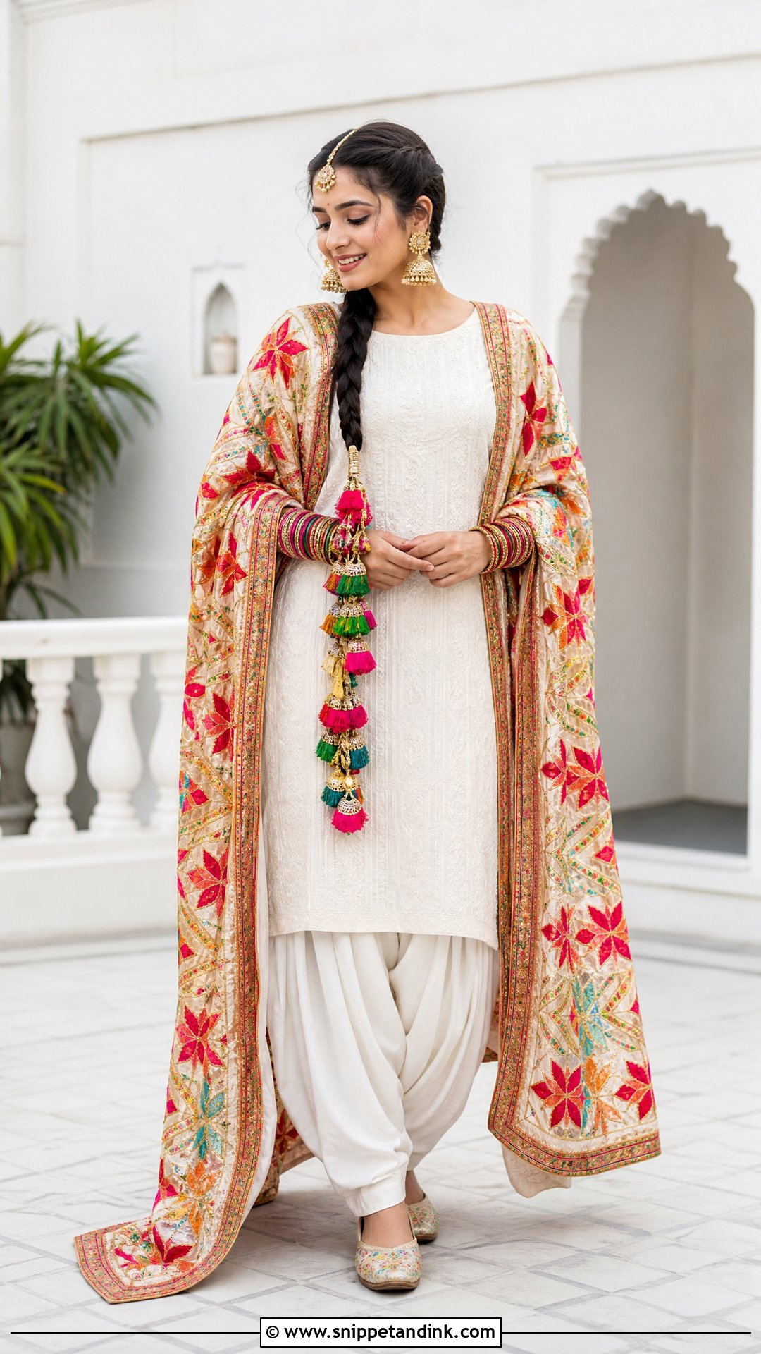 White Phulkari Punjabi Bridal Suit - Snippet and Ink - 20 Punjabi Bridal Wedding Suit Ideas