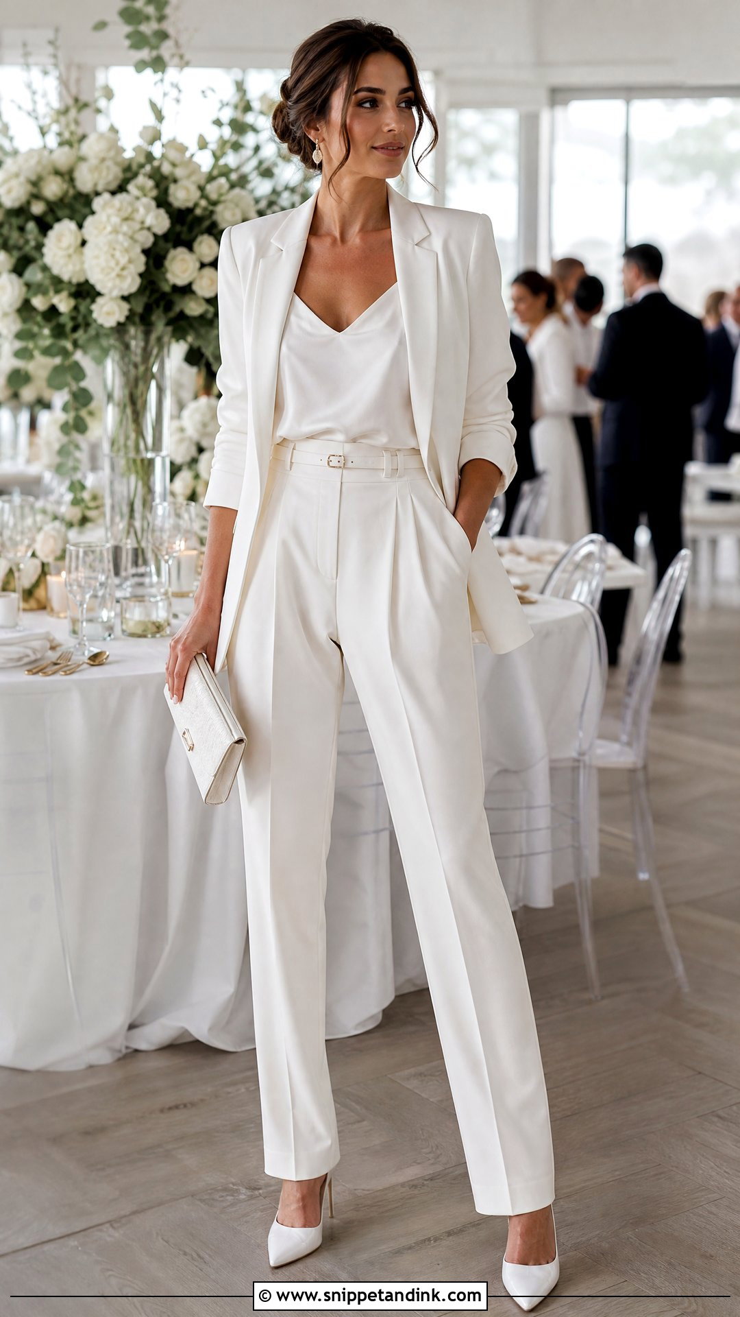White Pleated Trouser Wedding Suit - Snippet and Ink - 20 White Suit for Wedding Ideas