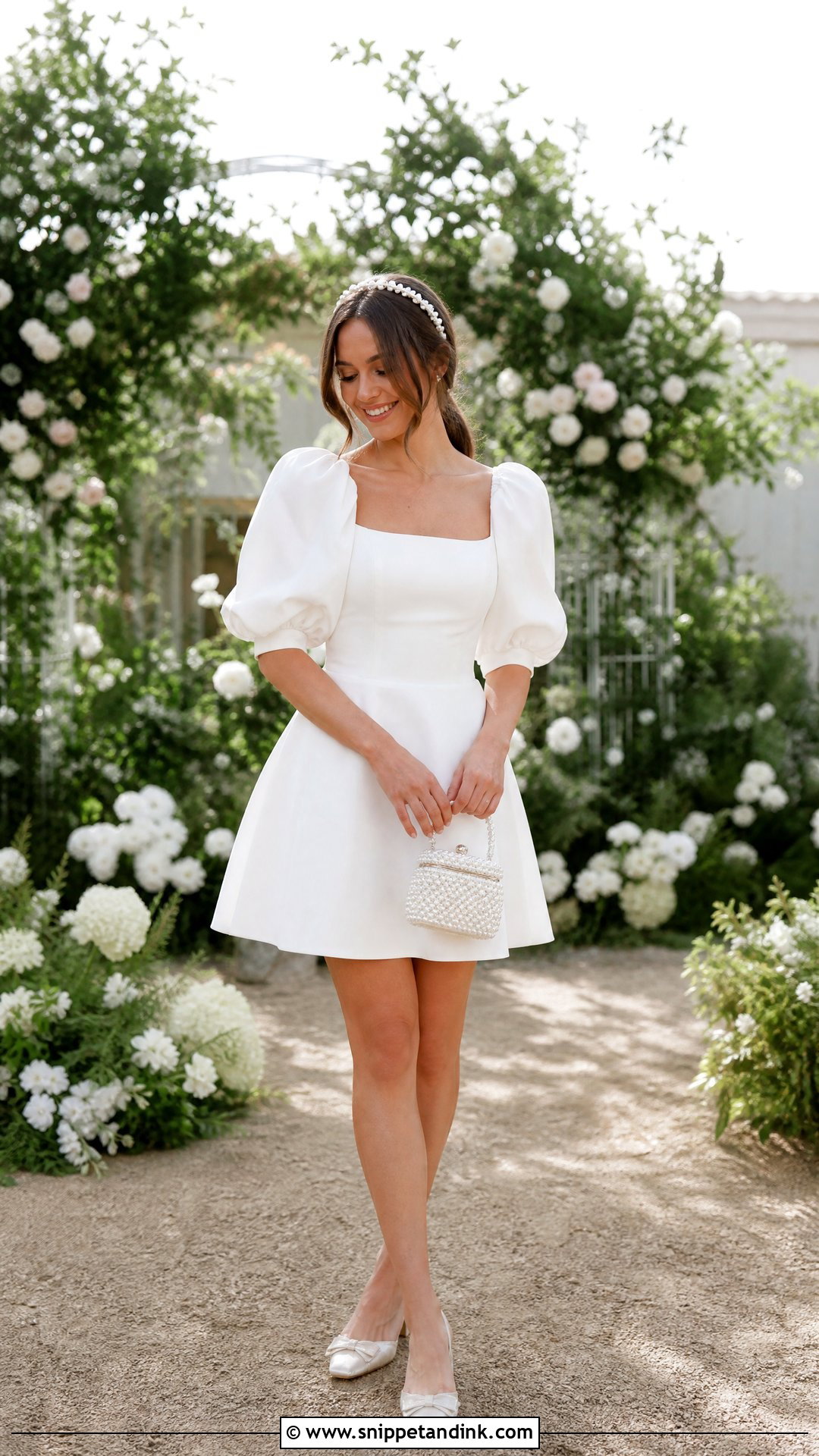 White Puff Sleeve Short Wedding Dress - Snippet and Ink - 25 Short White Wedding Dress Ideas