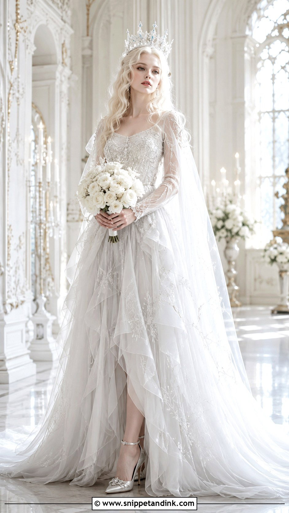 White Queen Alice in Wonderland Wedding Dress - Snippet and Ink - 20 Alice in Wonderland Wedding Dress Ideas