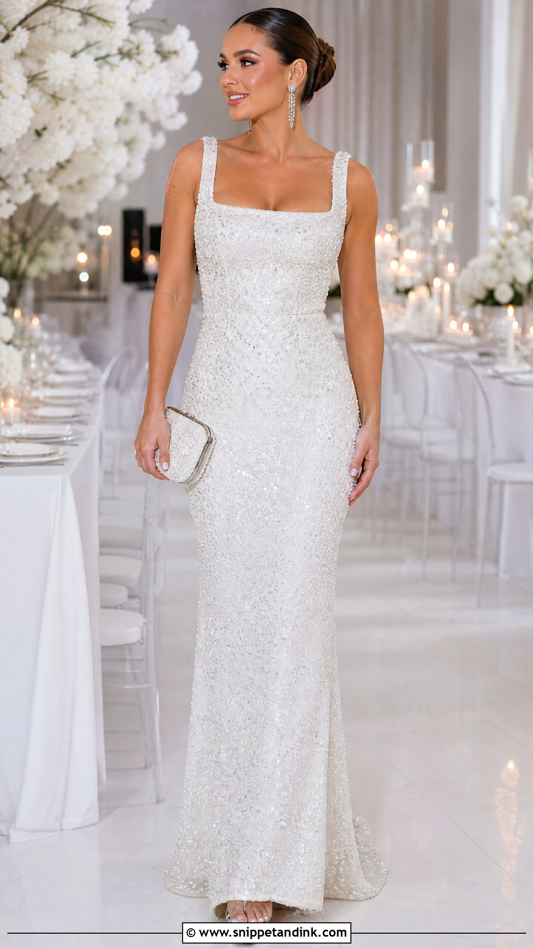 White Rhinestone Bridal Reception Gown - Snippet and Ink - 20 Rhinestone Gown Ideas