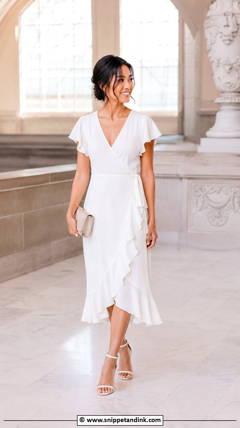 White Ruffle Civil Wedding Dress - Snippet and Ink - 30 Classy Civil Wedding Dresses