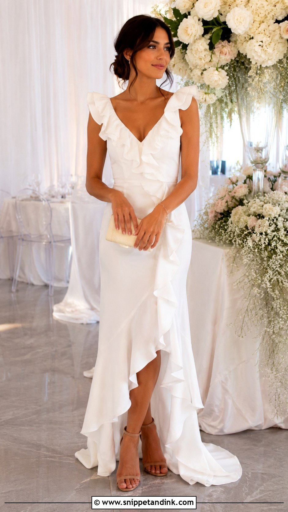 White Ruffle Gown - Snippet and Ink - 30 White Gowns