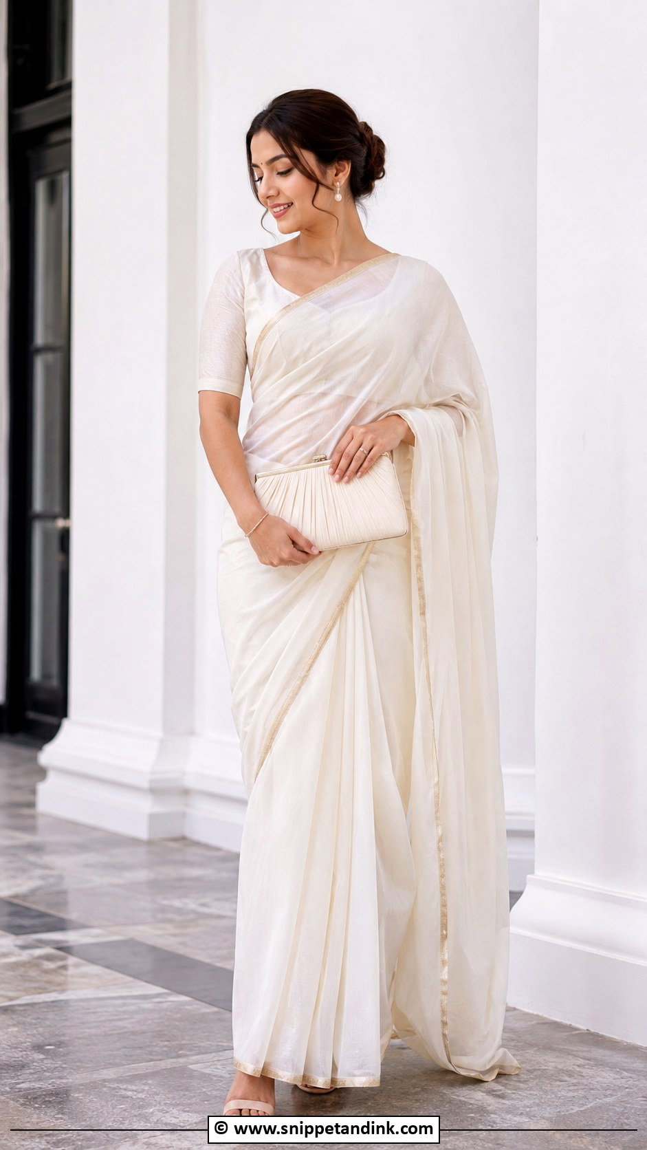 White Saree Court Marriage Outfit - Snippet and Ink - 25 Indian Court Marriage Outfit Ideas
