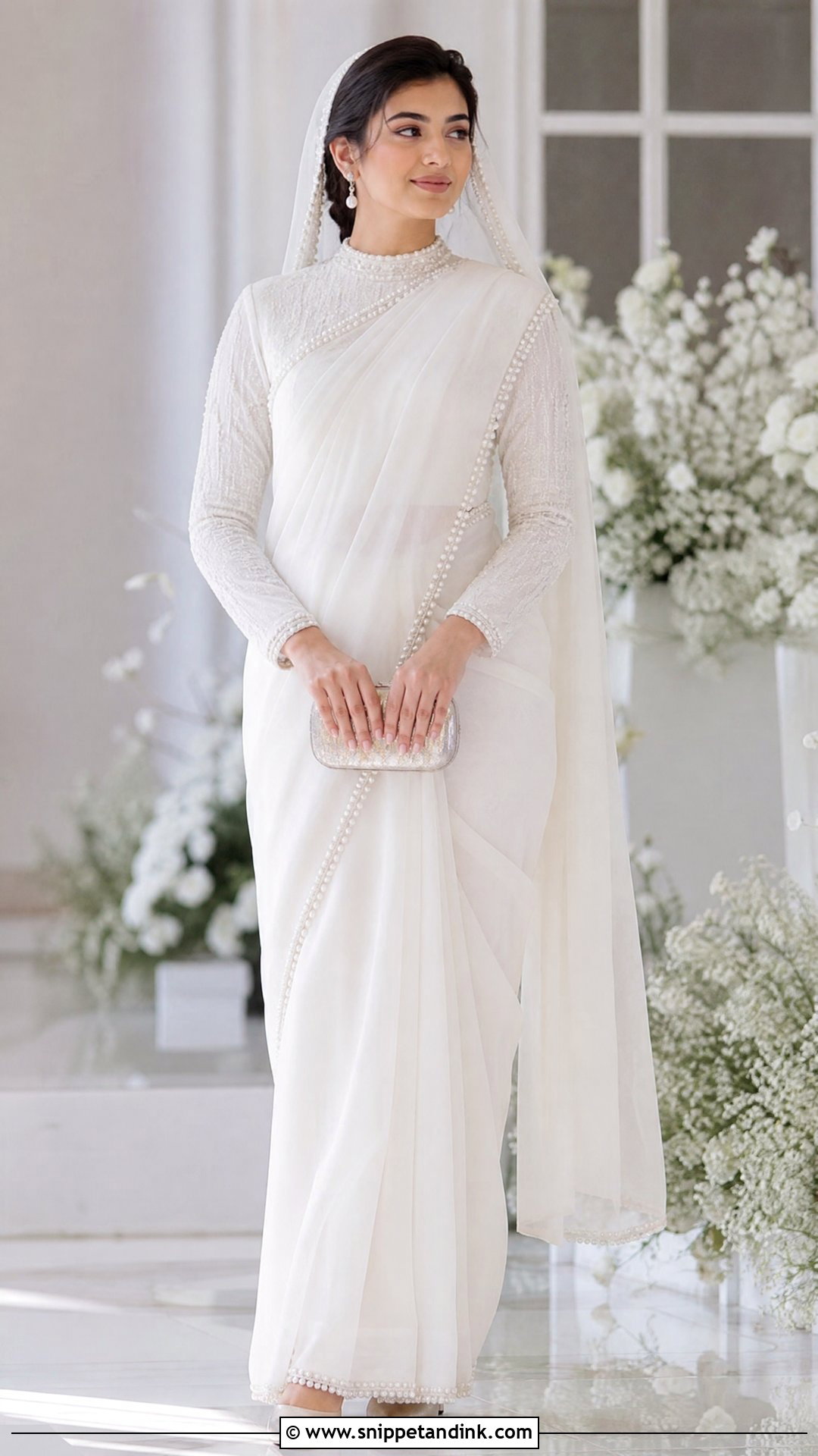 White Saree Nikkah Dress - Snippet and Ink - 20 Nikkah Inspo Dresses
