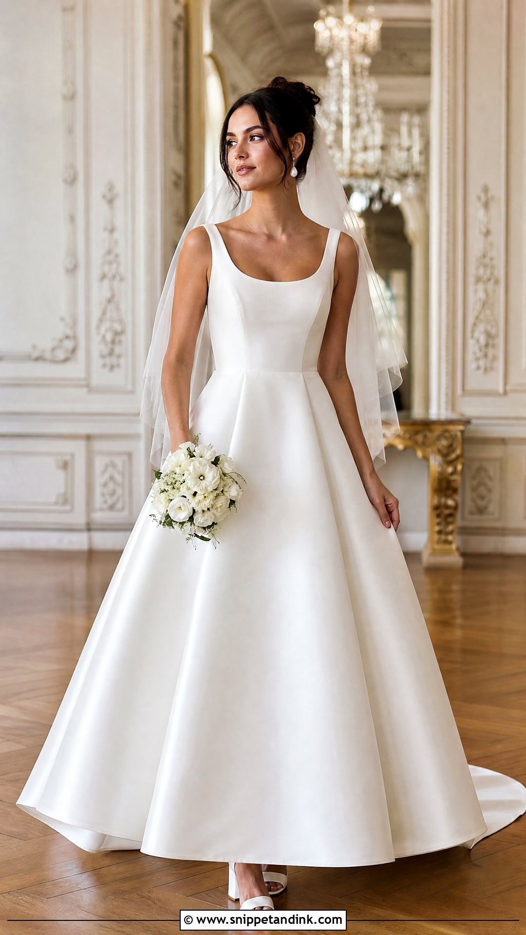 White Satin A Line Bridal Dress - Snippet and Ink - 20 White Bridal Dresses