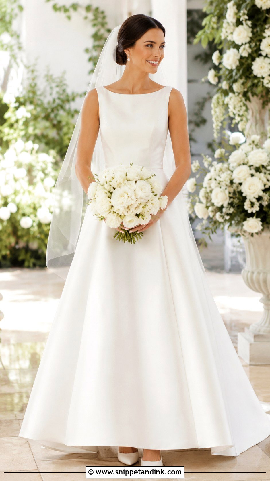 White Satin A Line Wedding Dress - Snippet and Ink - 25 White Satin Wedding Dress Ideas