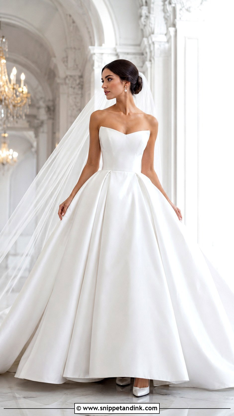 White Satin Ball Gown - Snippet and Ink - 25 White Bridal Gown Ideas