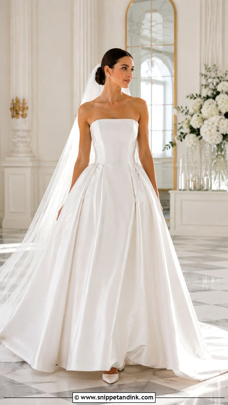 White Satin Ball Gown - Snippet and Ink - 25 White Wedding Gowns