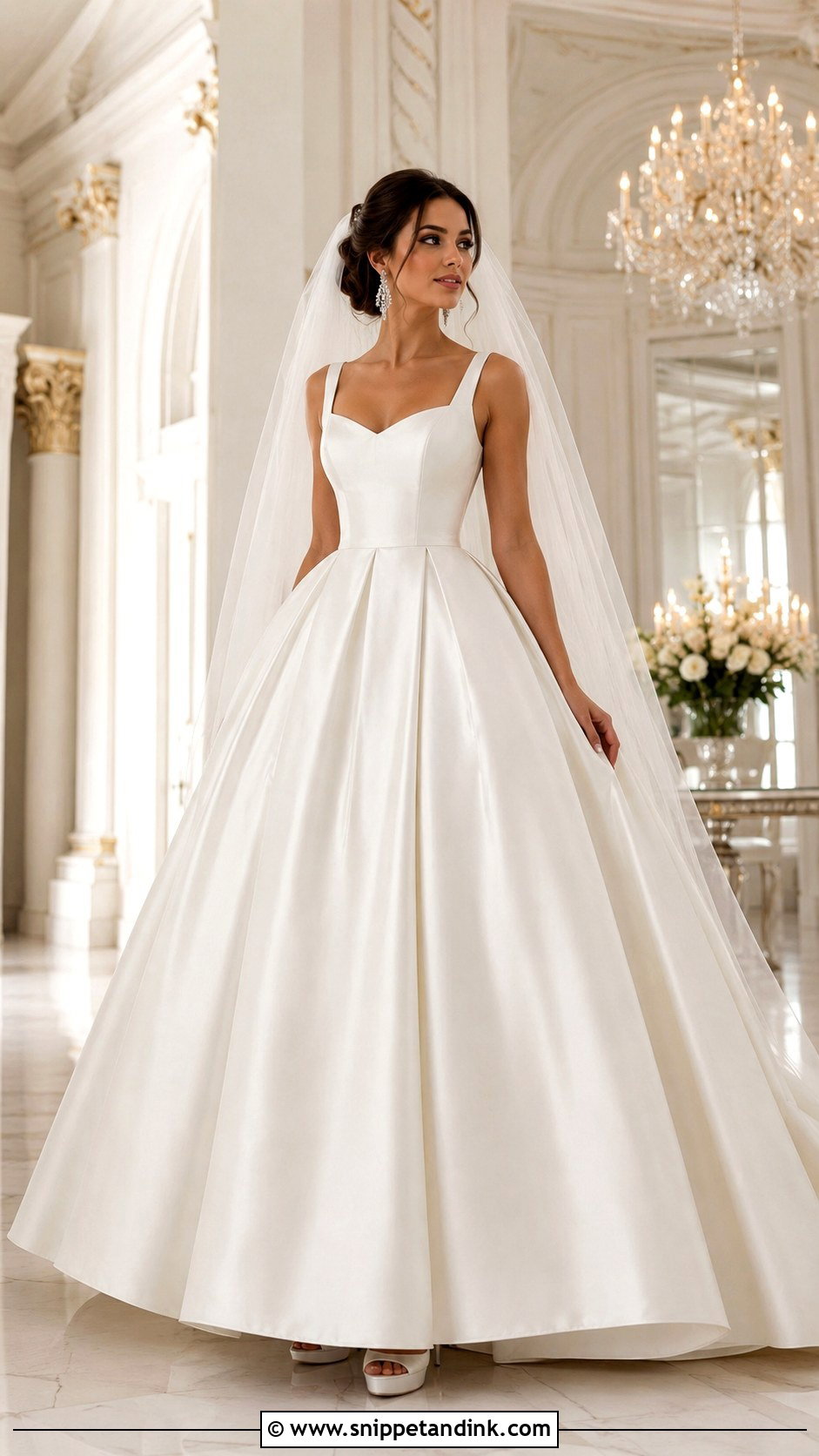 White Satin Ball Gown Wedding Dress - Snippet and Ink - 25 White Satin Wedding Dress Ideas