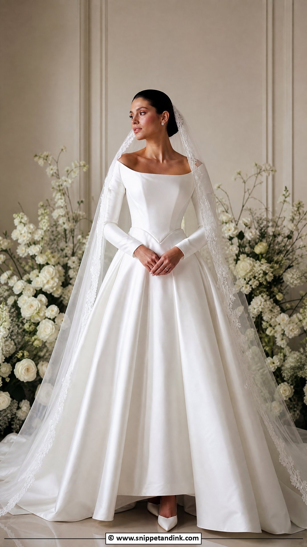 White Satin Ball Gown Wedding Dress - Snippet and Ink - 30 White Wedding Dress Ideas