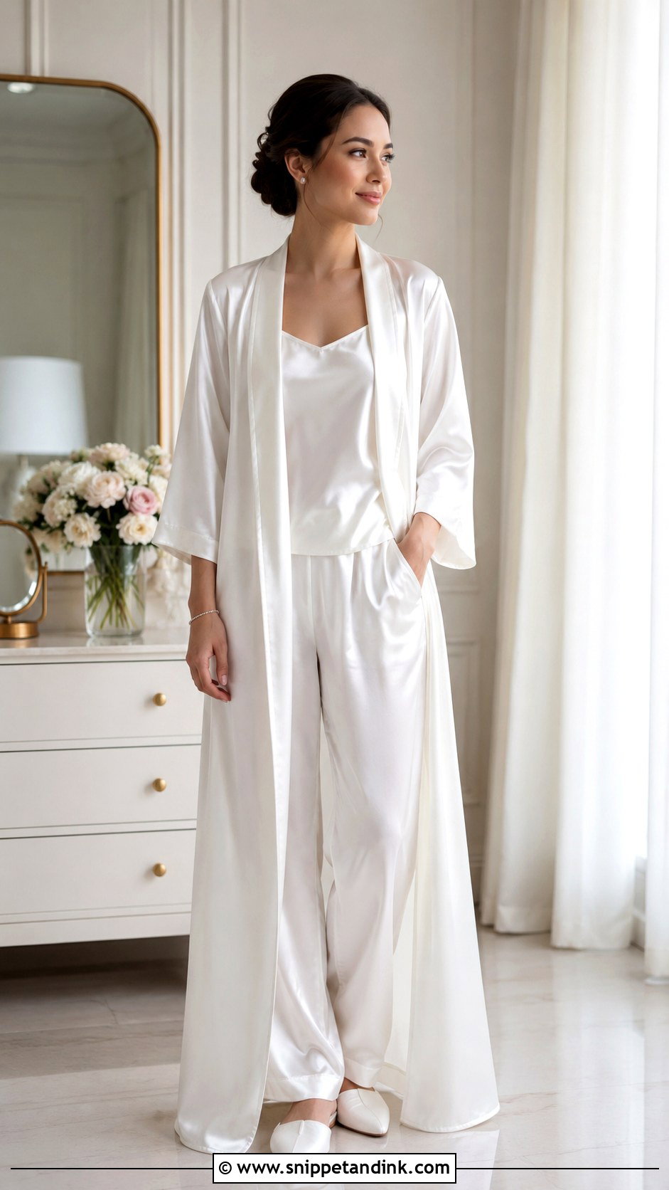White Satin Batas Bride Outfit - Snippet and Ink - 20 Batas Bride Ideas