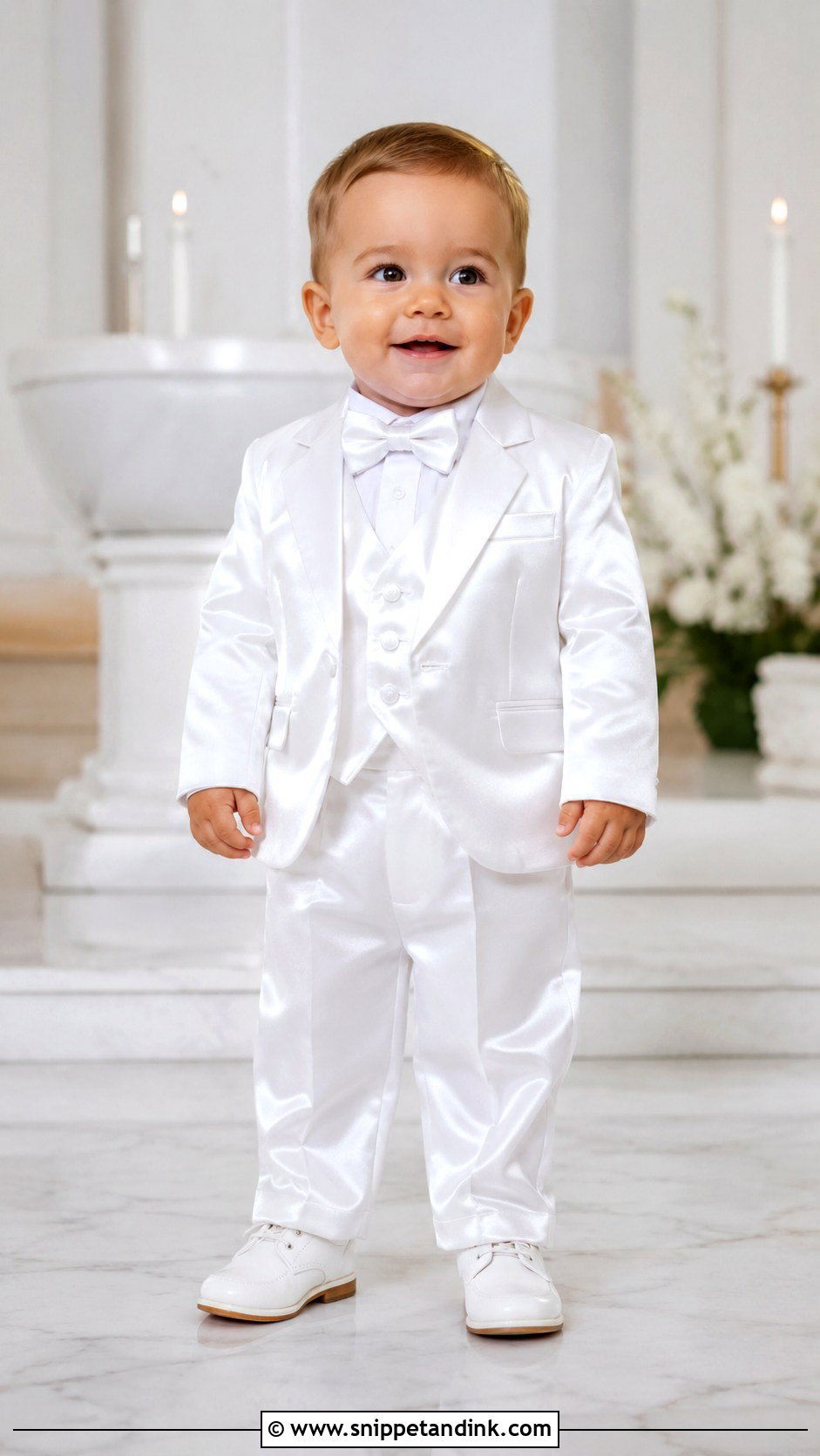 White Satin Boy Baptism Suit - Snippet and Ink - 25 Boy Baptism Outfit Ideas