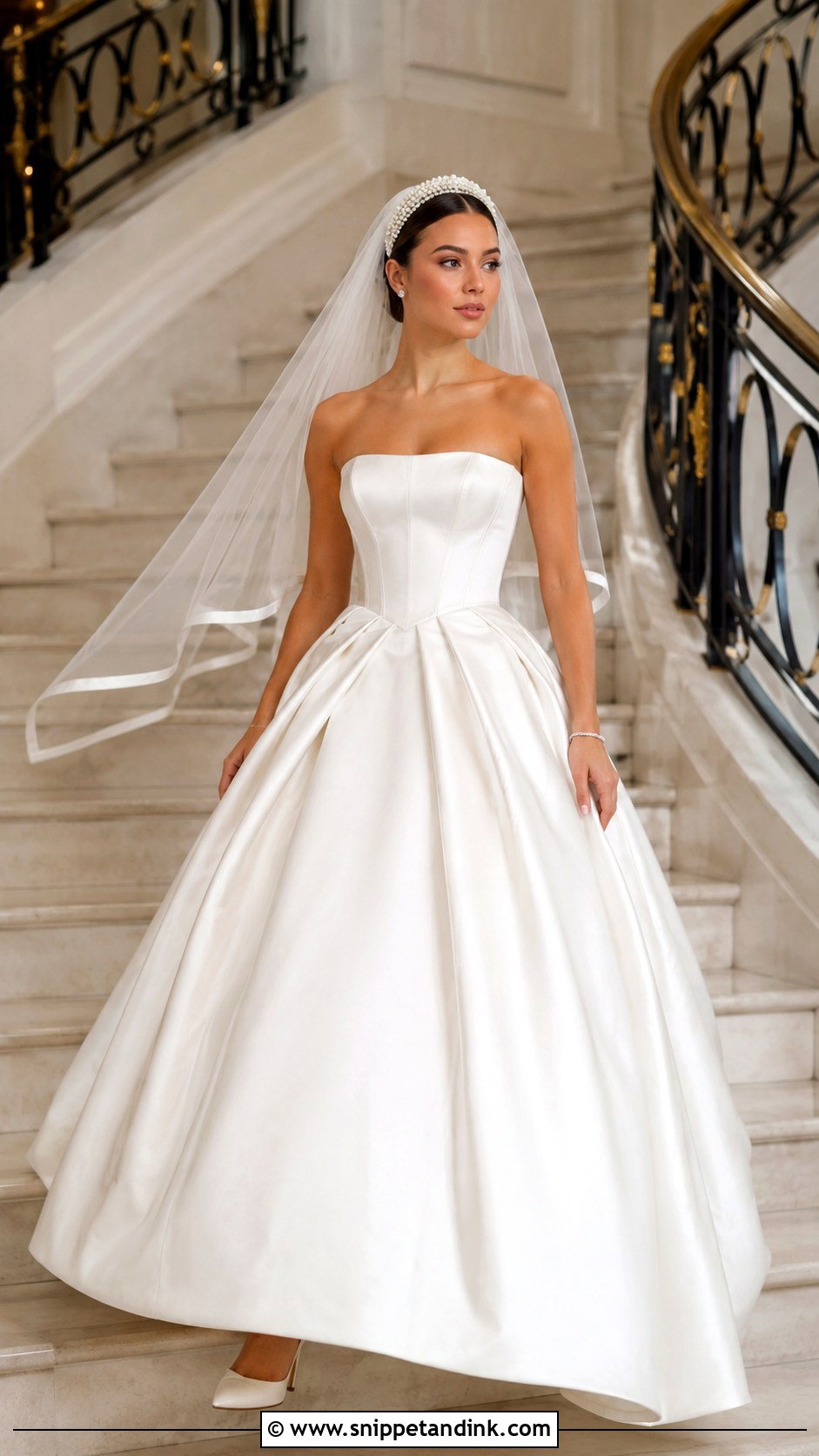White Satin Cinderella Wedding Dress - Snippet and Ink - 20 Cinderella Dress Wedding Ideas