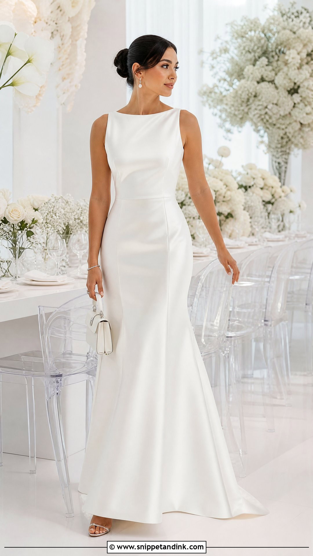 White Satin Flair Gown Outfit - Snippet and Ink - 20 Flair Gown Ideas