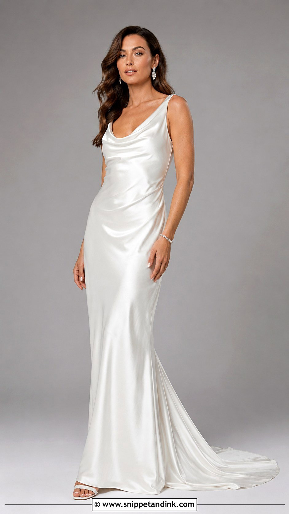 White Satin Gown Studio Photoshoot - Snippet and Ink - 20 Gown Photoshoot Ideas