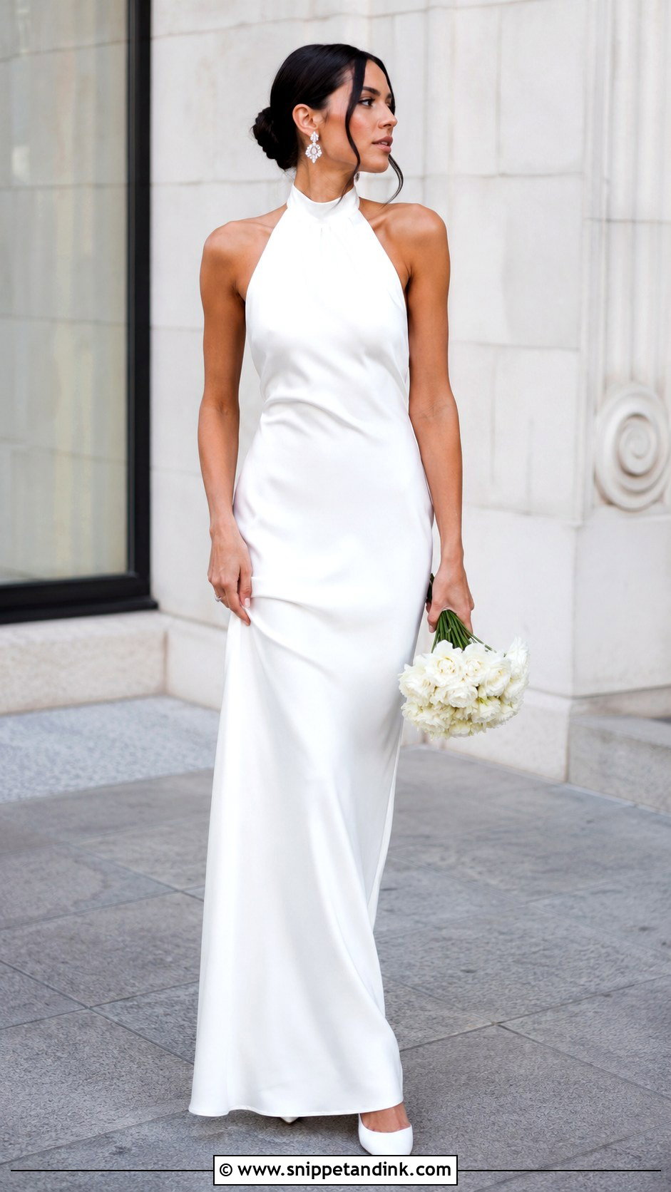 White Satin Halter Wedding Dress - Snippet and Ink - 25 White Satin Wedding Dress Ideas