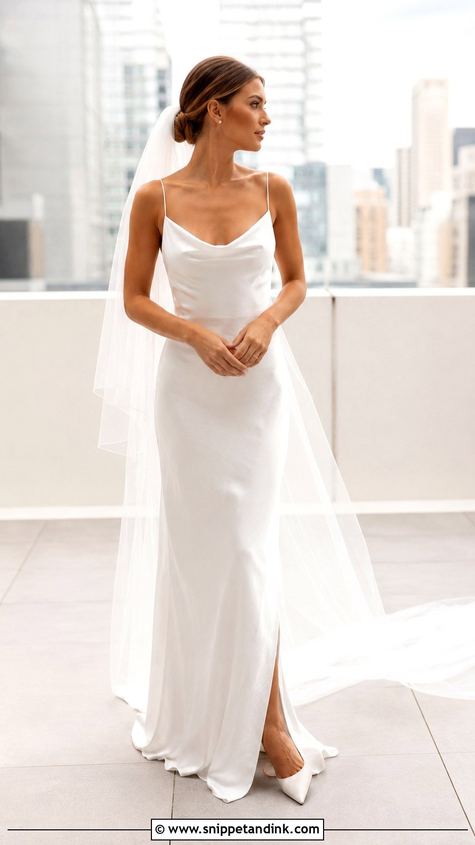White Satin Slip Bride Dress - Snippet and Ink - 25 White Bride Dress Ideas