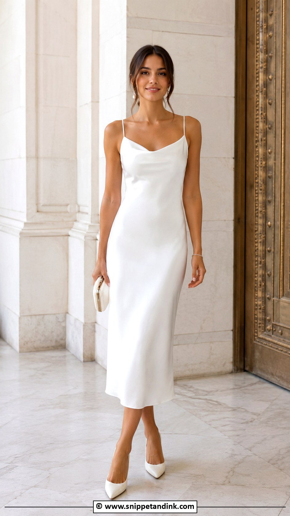 White Satin Slip Civil Wedding Dress - Snippet and Ink - 30 Classy Civil Wedding Dresses
