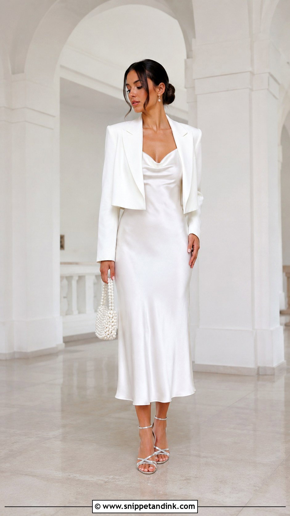 White Satin Slip Pre Wedding Dress - Snippet and Ink - 20 Pre Wedding Dresses