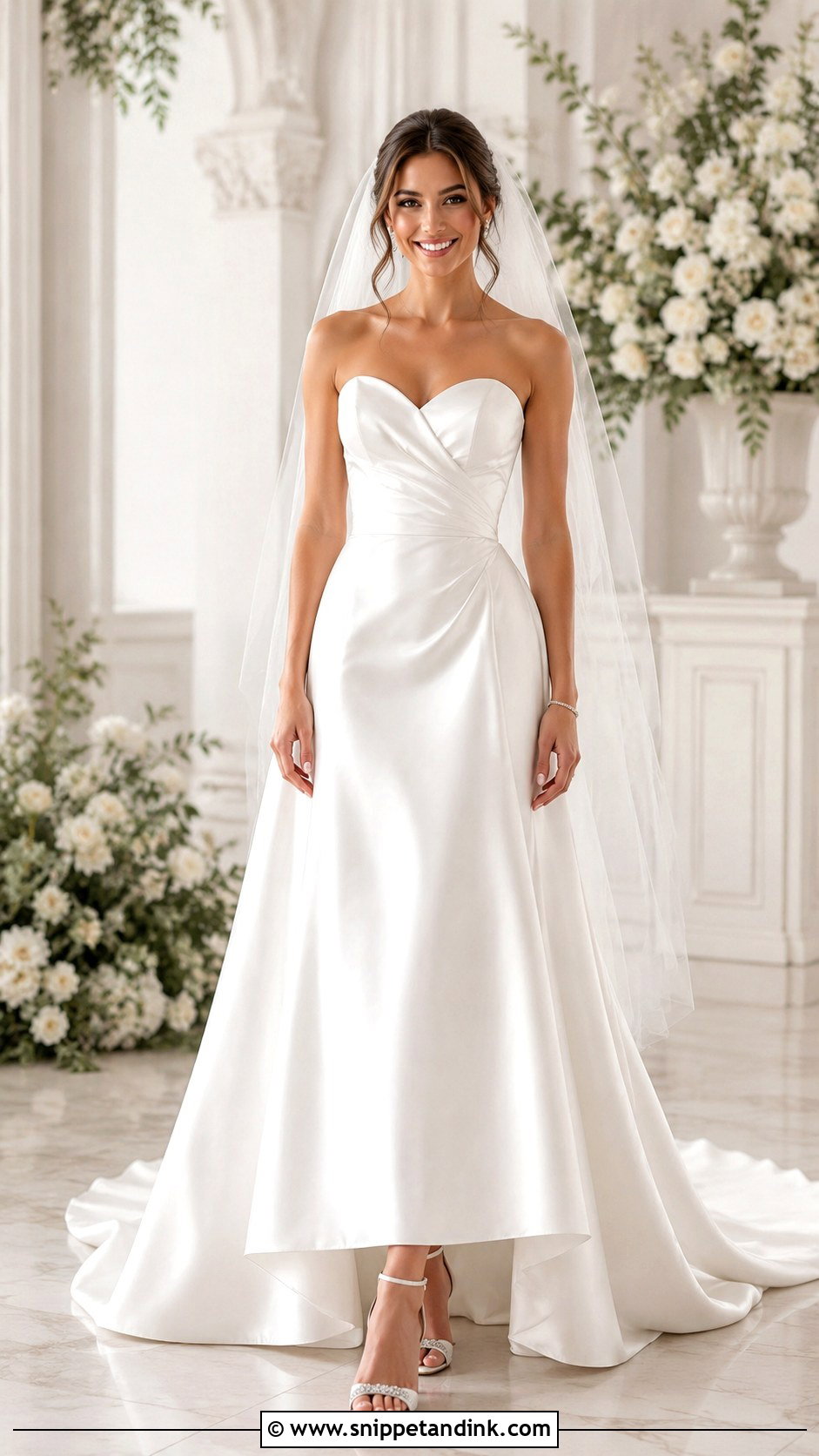 White Satin Sweetheart Wedding Dress - Snippet and Ink - 25 White Satin Wedding Dress Ideas