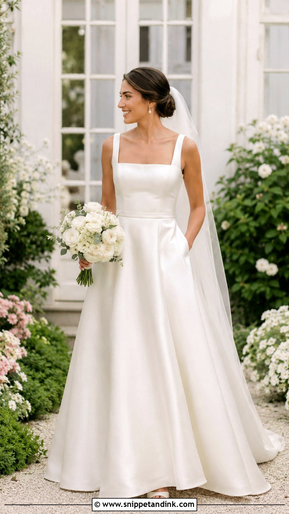 White Satin Wedding Dress With Pockets - Snippet and Ink - 25 White Satin Wedding Dress Ideas