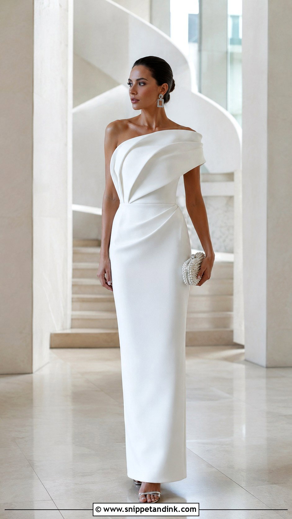 White Sculpted Gown - Snippet and Ink - 20 Modern Gown Ideas