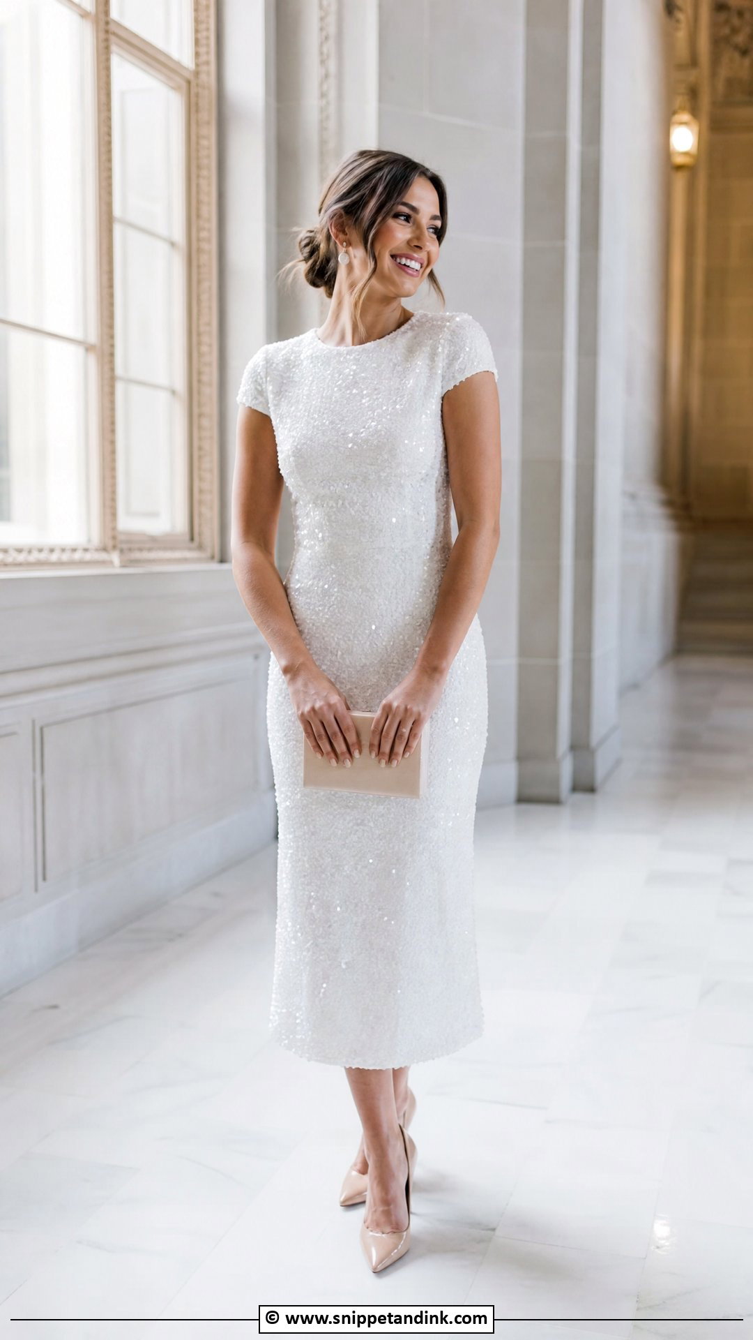 White Sequin Civil Wedding Dress - Snippet and Ink - 35 Civil Wedding Dresses