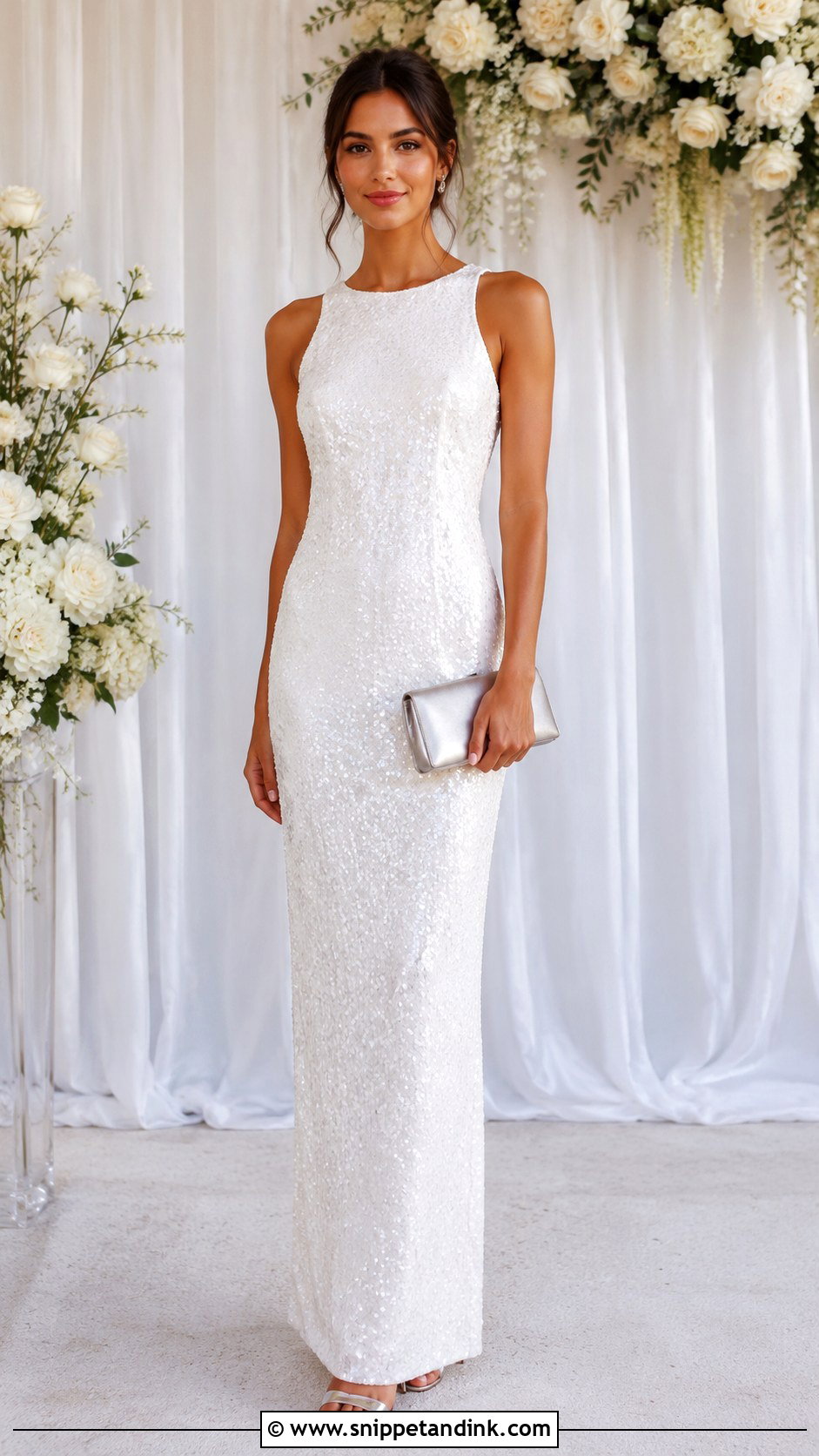 White Sequin Gown - Snippet and Ink - 30 White Gowns