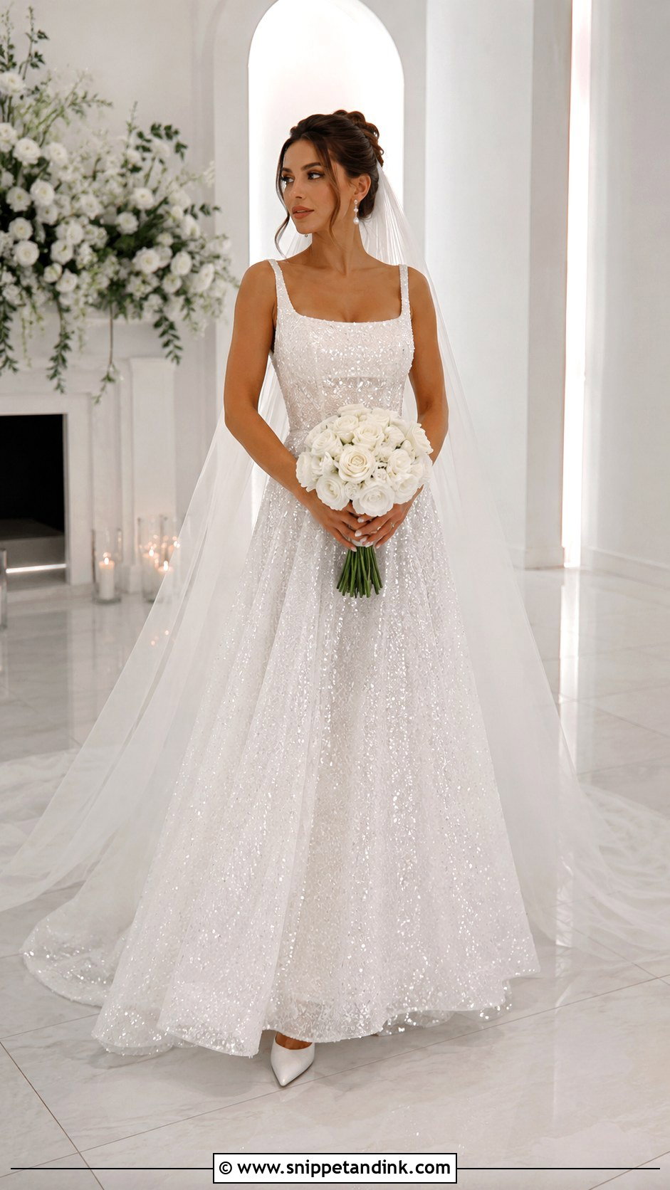 White Sequin Wedding Dress - Snippet and Ink - 25 Sequin Wedding Dress Ideas